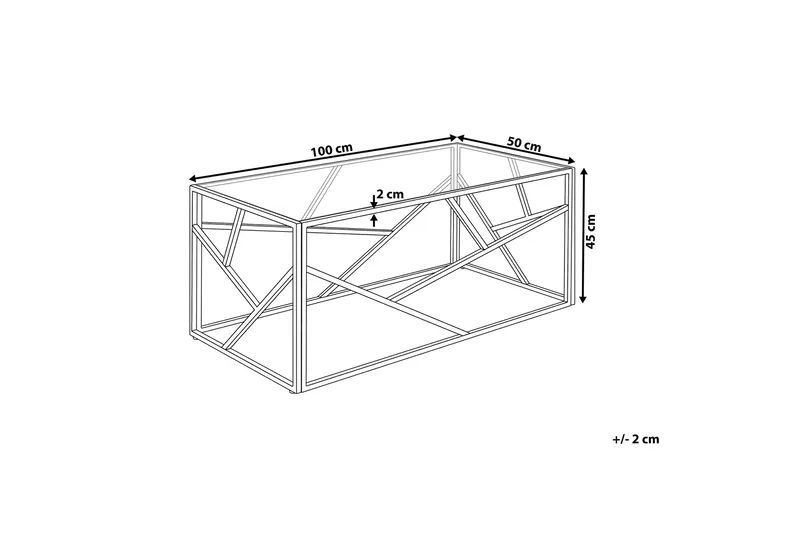 Orland Sofabord 100 cm - Glass/Gull - Møbler - Bord - Sofabord & salongbord