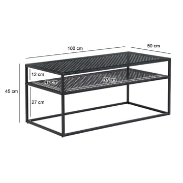 Orvanel sofabord 100 cm - Gjennomsiktig og matt svart - Møbler - Bord - Sofabord & salongbord - Sofabord med oppbevaring