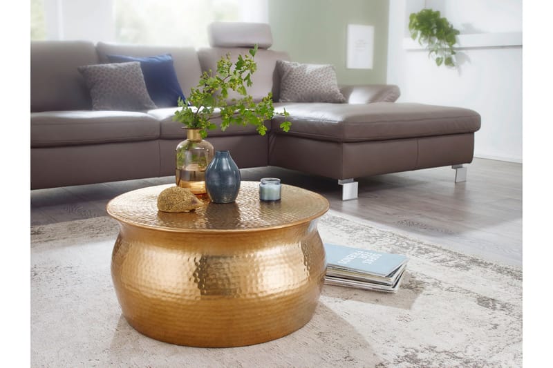 Osagie Sofabord 60 cm Rundt, Gull