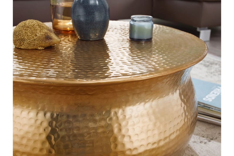 Osagie Sofabord 60 cm Rundt - Gull - Møbler - Bord - Sofabord & salongbord