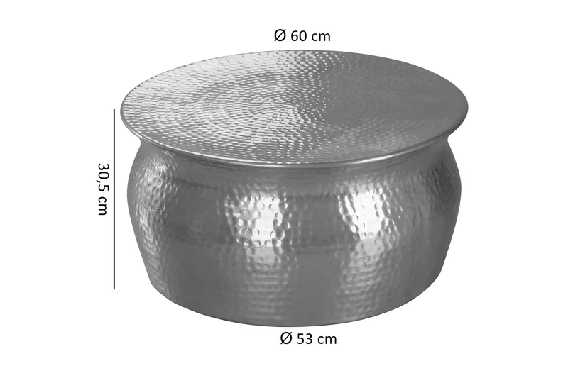 Osagie Sofabord 60 cm Rundt - Silver - Møbler - Bord - Sofabord & salongbord