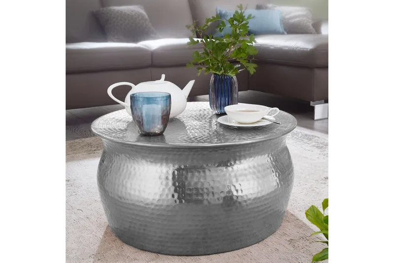 Osagie Sofabord 60 cm Rundt - Silver - Møbler - Bord - Sofabord & salongbord