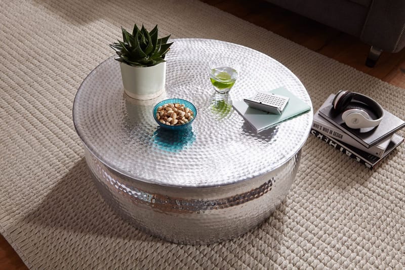 Osagie Sofabord 75 cm Rundt - Silver - Møbler - Bord - Sofabord & salongbord