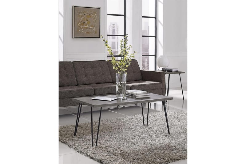 Owen Sofabord 107 cm Grå/Svart - Dorel Home - Møbler - Bord - Sofabord & salongbord