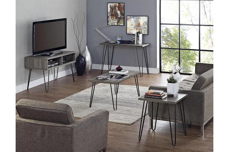 Owen Sofabord 107 cm Grå/Svart - Dorel Home - Møbler - Bord - Sofabord & salongbord