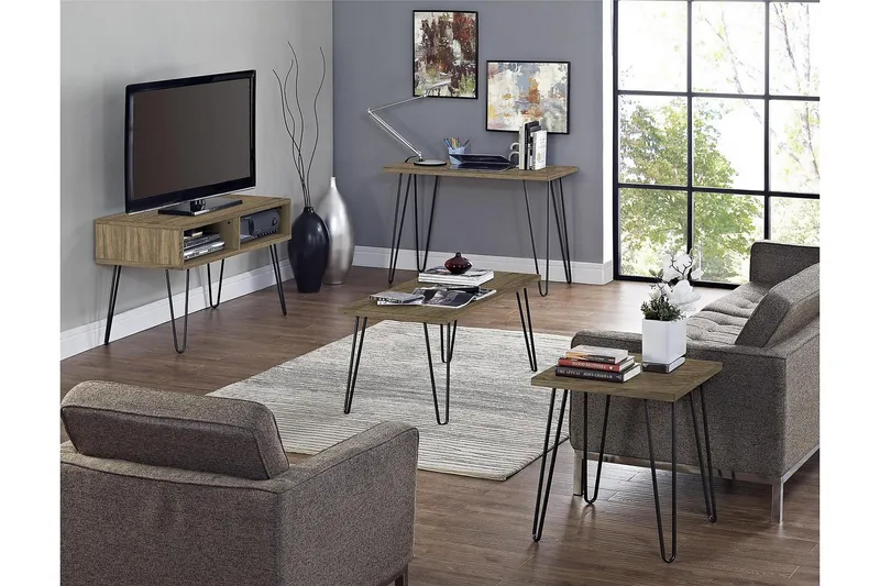 Owen Sofabord 107 cm Valnøttsbrun/Svart - Dorel Home - Møbler - Bord - Sofabord & salongbord