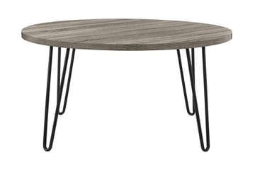 Owen Sofabord 90 cm Ovalt Rundt Grå/Svart - Dorel Home - Møbler - Bord - Sofabord & salongbord