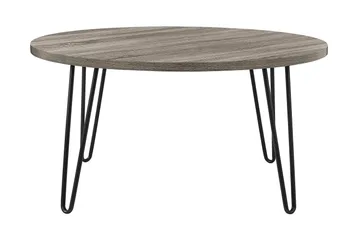 Owen Sofabord 90 cm Ovalt Rundt Grå/Svart - Dorel Home - Møbler - Bord - Sofabord & salongbord