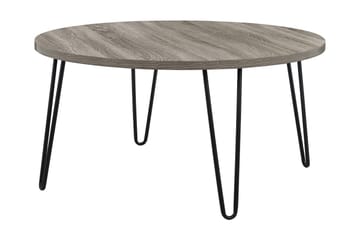 Owen Sofabord 90 cm Ovalt Rundt Grå/Svart - Dorel Home - Møbler - Bord - Sofabord & salongbord
