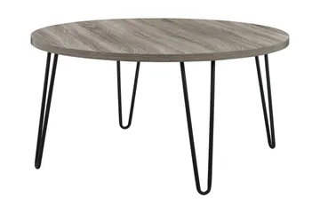 Owen Sofabord 90 cm Ovalt Rundt Grå/Svart - Dorel Home - Møbler - Bord - Sofabord & salongbord