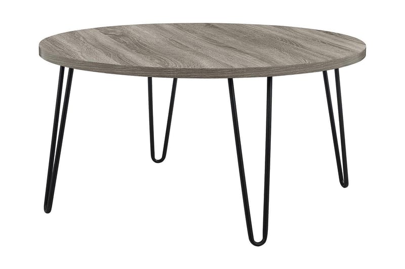 Owen Sofabord 90 cm Ovalt Rundt Grå/Svart - Dorel Home - Møbler - Bord - Sofabord & salongbord