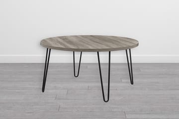 Owen Sofabord 90 cm Ovalt Rundt Grå/Svart - Dorel Home - Møbler - Bord - Sofabord & salongbord