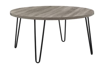 Owen Sofabord 90 cm Ovalt Rundt Grå/Svart - Dorel Home - Møbler - Bord - Sofabord & salongbord