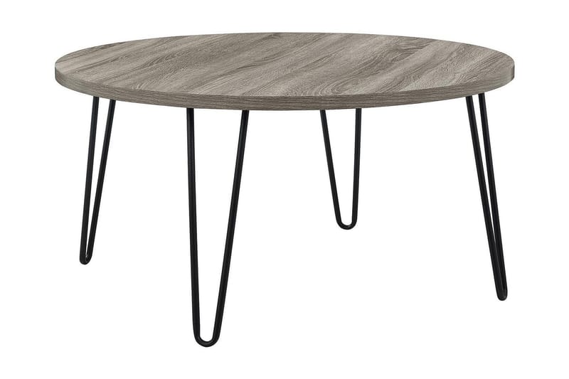 Owen Sofabord 90 cm Ovalt Rundt Grå/Svart - Dorel Home - Møbler - Bord - Sofabord & salongbord