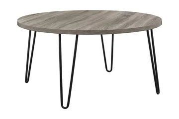 Owen Sofabord 90 cm Ovalt Rundt Grå/Svart - Dorel Home - Møbler - Bord - Sofabord & salongbord