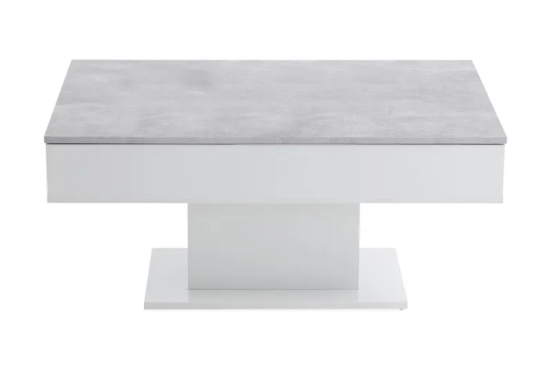 Pacak Sofabord 100 cm, Betonggrå/Hvit