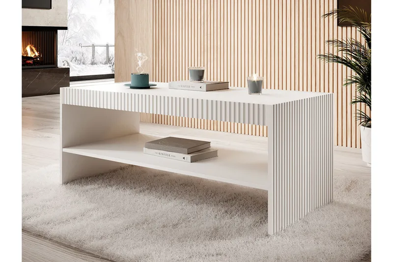 Pafos Sofabord Rektangulært Hvit - Møbler - Bord - Sofabord & salongbord
