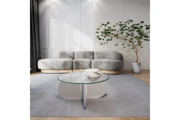 Pakalni Sofabord 75x35x75 cm Rundt - Hvit - Møbler - Bord - Sofabord & salongbord