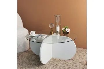 Pakalni Sofabord 75x35x75 cm Rundt - Hvit - Møbler - Bord - Sofabord & salongbord