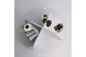 Pakalni Sofabord 75x35x75 cm Rundt - Hvit - Møbler - Bord - Sofabord & salongbord