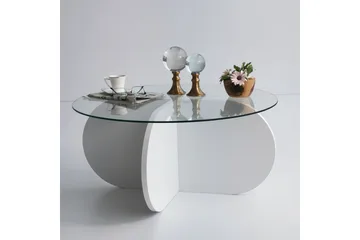 Pakalni Sofabord 75x35x75 cm Rundt - Hvit - Møbler - Bord - Sofabord & salongbord