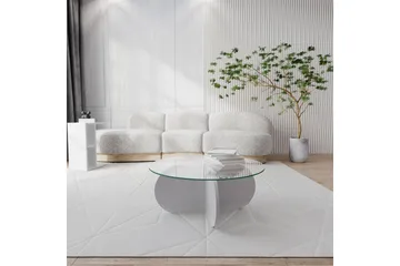 Pakalni Sofabord 75x35x75 cm Rundt - Hvit - Møbler - Bord - Sofabord & salongbord