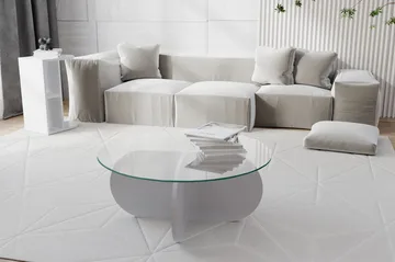 Pakalni Sofabord 75x35x75 cm Rundt - Hvit - Møbler - Bord - Sofabord & salongbord