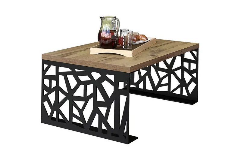 Palesia Sofabord 100 cm, Beige/Svart/Brun