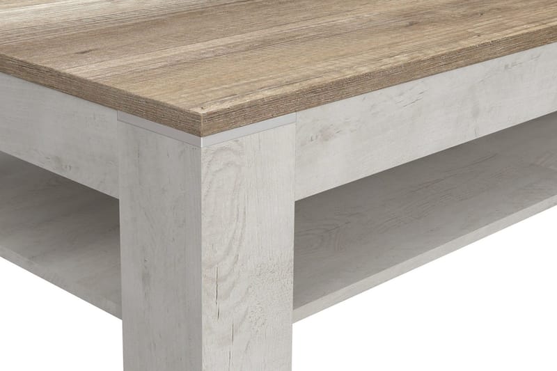 Perkhill Sofabord 120 cm med Oppbevaringshylle - Brun/Grå - Møbler - Bord - Sofabord & salongbord - Sofabord med oppbevaring