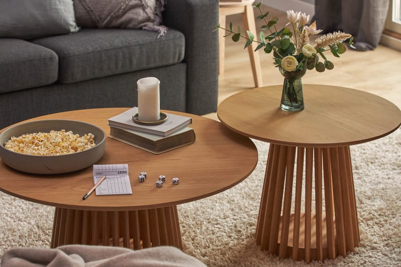 Peyra Sofabord 60 cm Rundt Eik - Natur - Møbler - Bord - Sofabord & salongbord