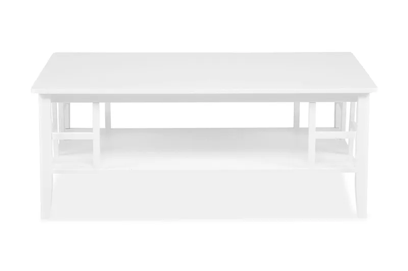 Piteå Sofabord 130 cm med Oppbevaringshylle - Hvit - Møbler - Bord - Sofabord & salongbord