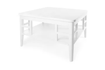 Piteå Sofabord 80 cm med Oppbevaringshylle - Hvit - Møbler - Bord - Sofabord & salongbord