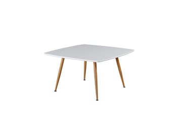 Plaza Kvadratisk Sofabord 80x80 cm i Tre med Malt Tre - Hvit - Møbler - Bord - Sofabord & salongbord