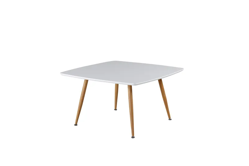 Plaza Kvadratisk Sofabord 80x80 cm i Tre med Malt Tre - Hvit - Møbler - Bord - Sofabord & salongbord