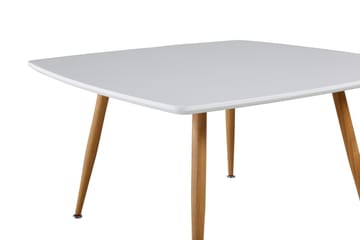 Plaza Kvadratisk Sofabord 80x80 cm i Tre med Malt Tre - Hvit - Møbler - Bord - Sofabord & salongbord