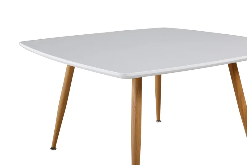 Plaza Kvadratisk Sofabord 80x80 cm i Tre med Malt Tre - Hvit - Møbler - Bord - Sofabord & salongbord