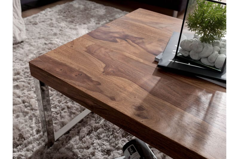 Plessey Sofabord 120 cm - Massivt Tre/Krom - Møbler - Bord - Sofabord & salongbord