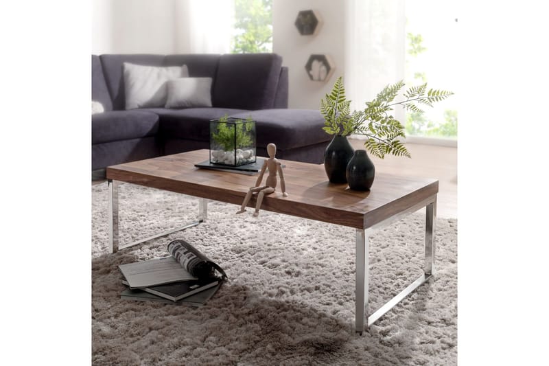 Plessey Sofabord 120 cm - Massivt Tre/Krom - Møbler - Bord - Sofabord & salongbord