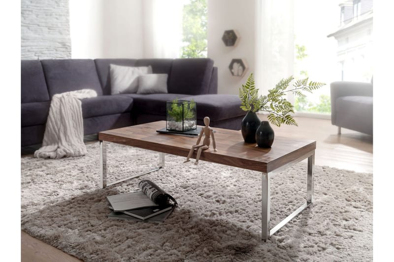 Plessey Sofabord 120 cm, Massivt Tre/Krom