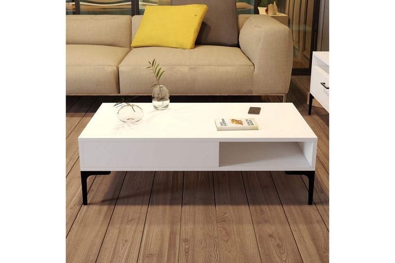 Poko Sofabord 105x32,6x105 cm - Hvit - Møbler - Bord - Sofabord & salongbord