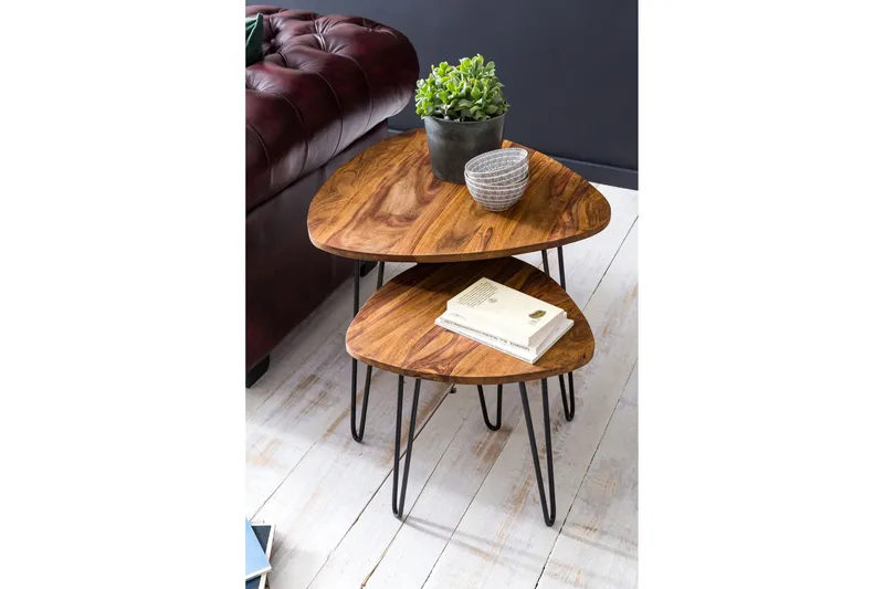 Portuondo Settbord 2-pk 60 cm - Brun - Møbler - Bord - Sofabord & salongbord