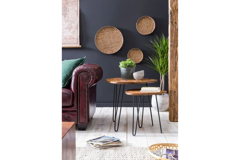 Portuondo Settbord 2-pk 60 cm - Brun - Møbler - Bord - Sofabord & salongbord