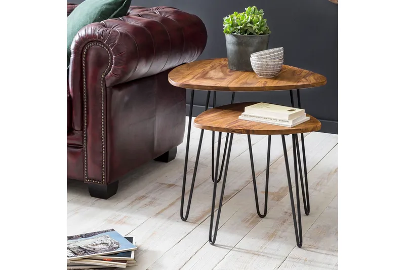 Portuondo Settbord 2-pk 60 cm - Brun - Møbler - Bord - Sofabord & salongbord