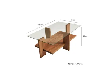 Puijas Sofabord 105x40x105 cm - Brun - Møbler - Bord - Sofabord & salongbord