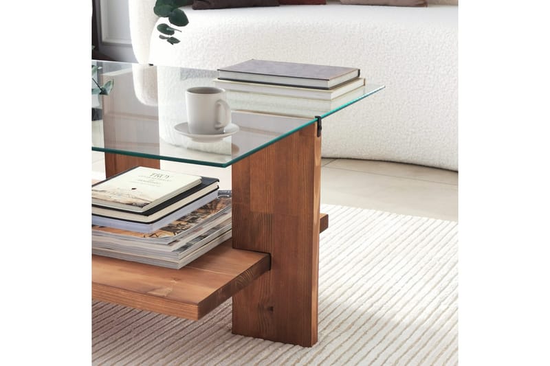 Puijas Sofabord 105x40x105 cm - Brun - Møbler - Bord - Sofabord & salongbord