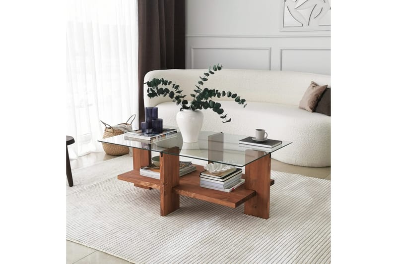 Puijas Sofabord 105x40x105 cm - Brun - Møbler - Bord - Sofabord & salongbord