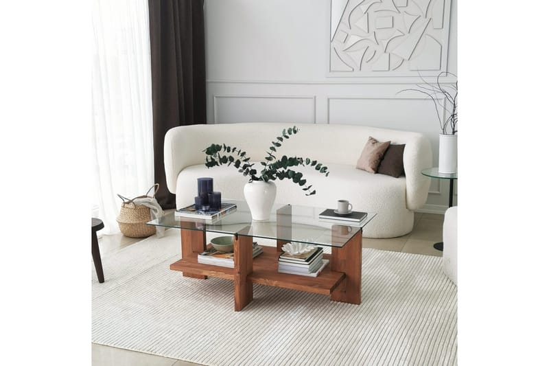 Puijas Sofabord 105x40x105 cm - Brun - Møbler - Bord - Sofabord & salongbord