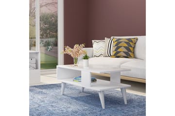 Puijas Sofabord 90x40x90 cm - Hvit - Møbler - Bord - Sofabord & salongbord