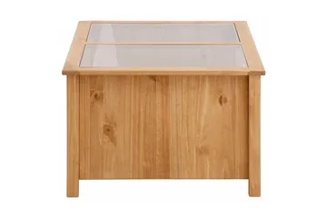 Purnima Sofabord 100 cm med Oppbevaring 2 Skuffer + Hylle - Glass/Brun - Møbler - Bord - Sofabord & salongbord - Sofabord med oppbevaring