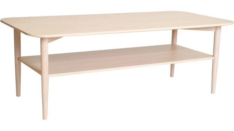 Sofabord Ravik med Hylle 135x65 cm - Hvitpigmentert - Møbler - Bord - Sofabord & salongbord